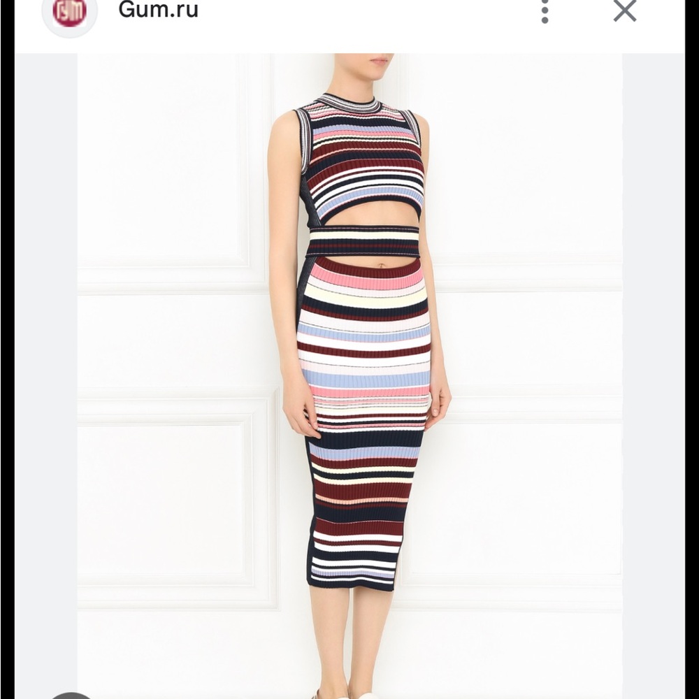 Sportmax Multicolor Striped Midi Dress